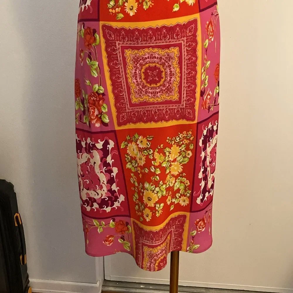 Vintage 90's Floral Patchwork Bohemian Midi Sundress Size Medium